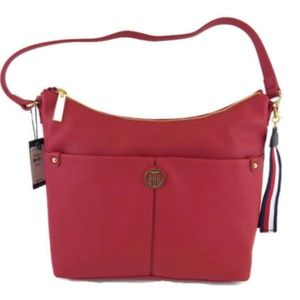 AUTHENTIC TOMMY HILFIGER Red Imitation Leather